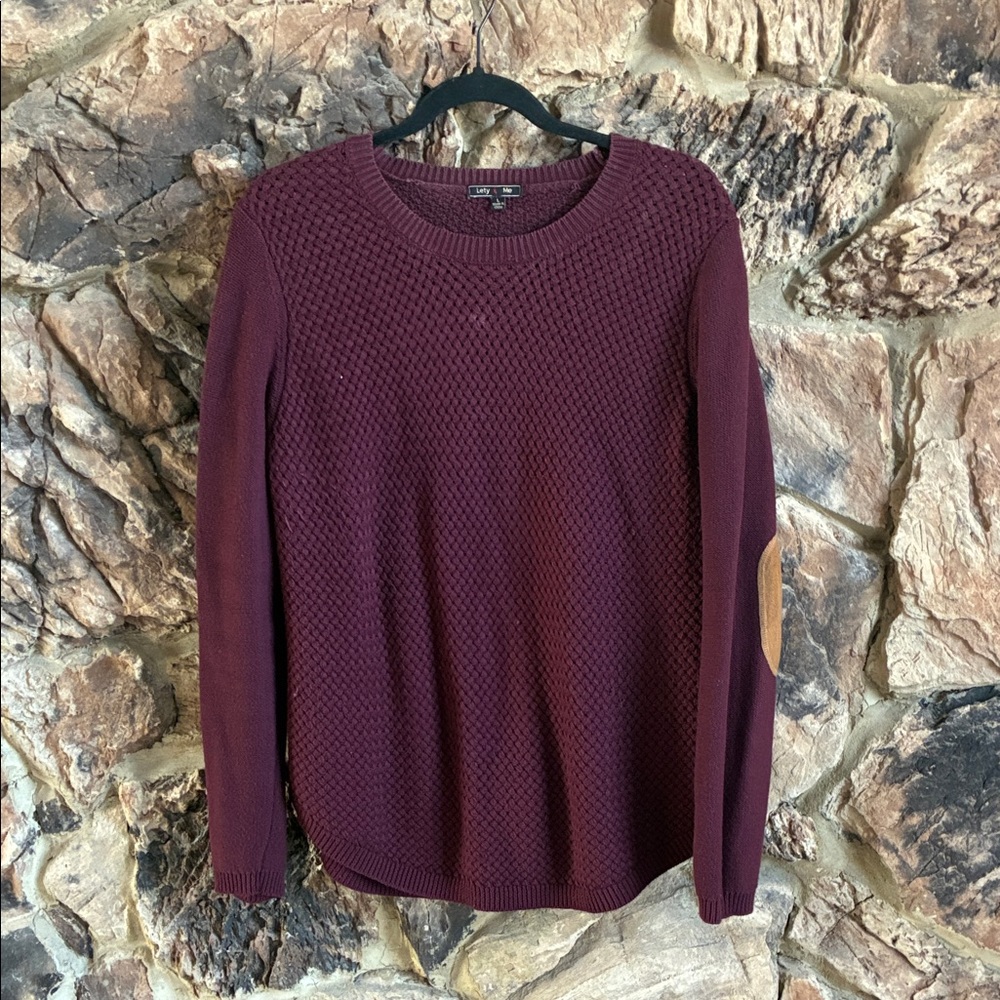 Women's Burgundy Crew Neck Sweater